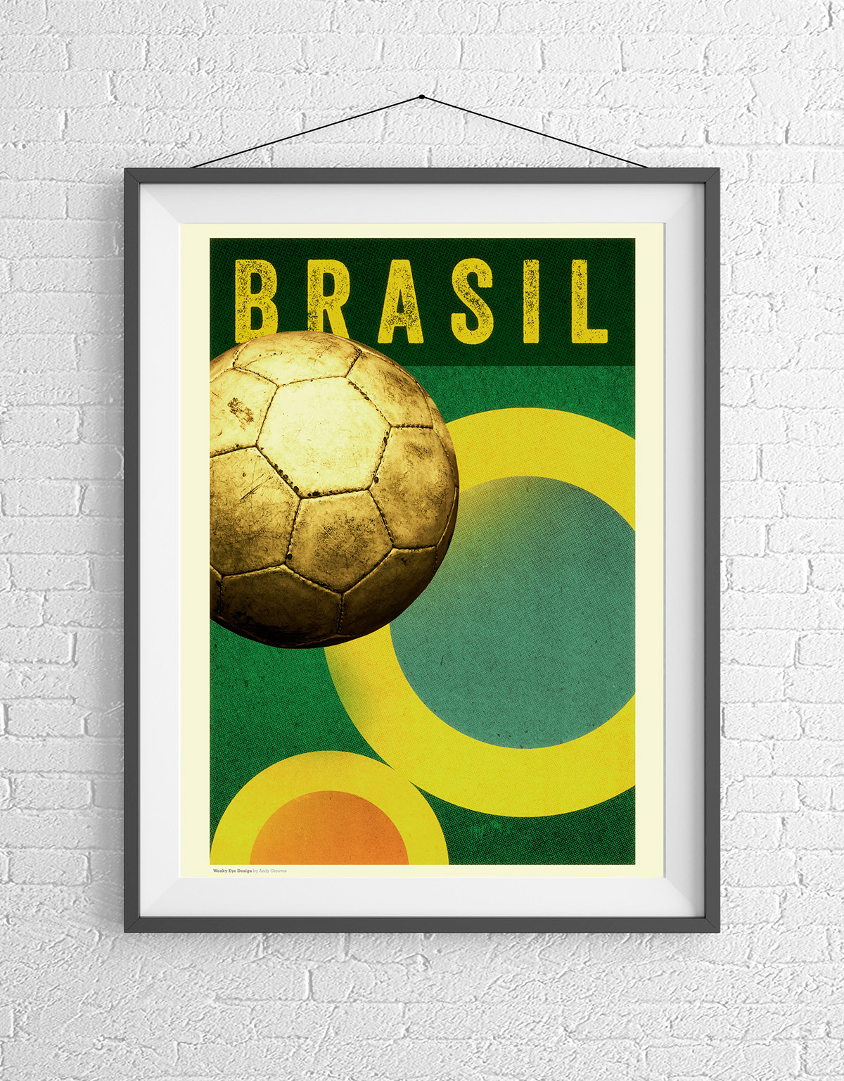 world cup football soccer poster art retro art old poster art Neymar FIFA sports graphics sport Print Graphics Brasil Brazil colour