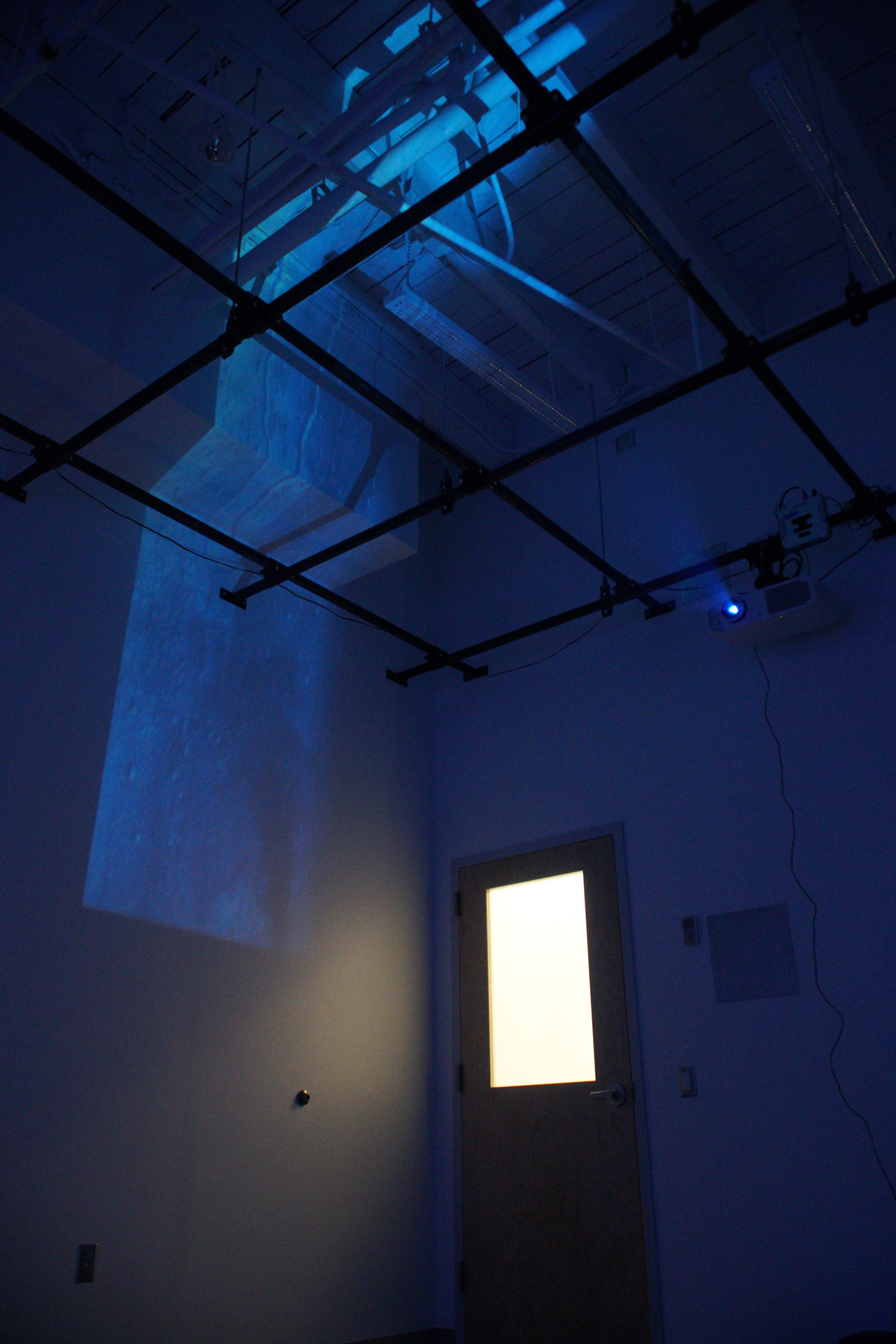 installation mirror blue videoart water tear reflection emotion
