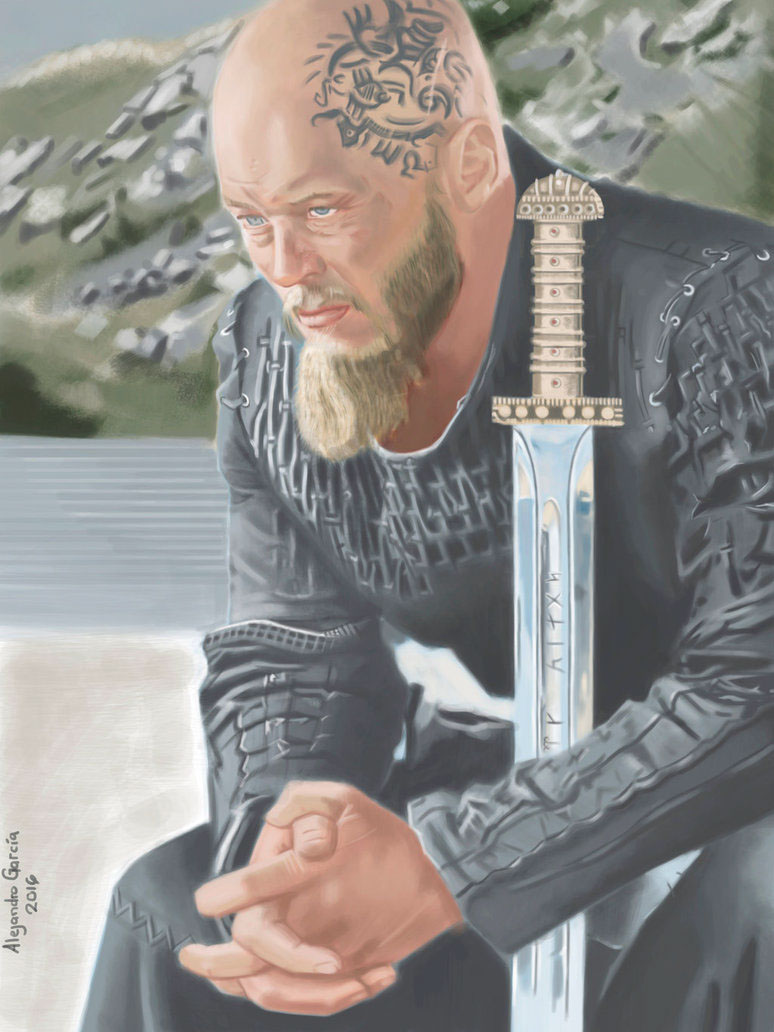 arte digital painting painting   ragnar vikings vikingo Sword