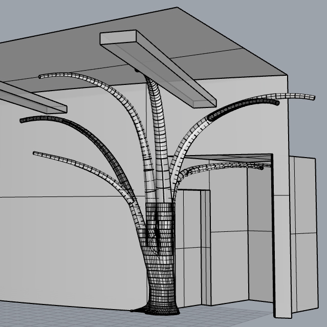 Public Artwork public library children's library wood Tree  sculpture 3d modeling Prototyping