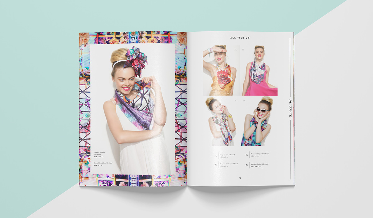 Adobe Portfolio Duvenage Colourful  Lookbook editorial Label scarf geometric Patterns clothes