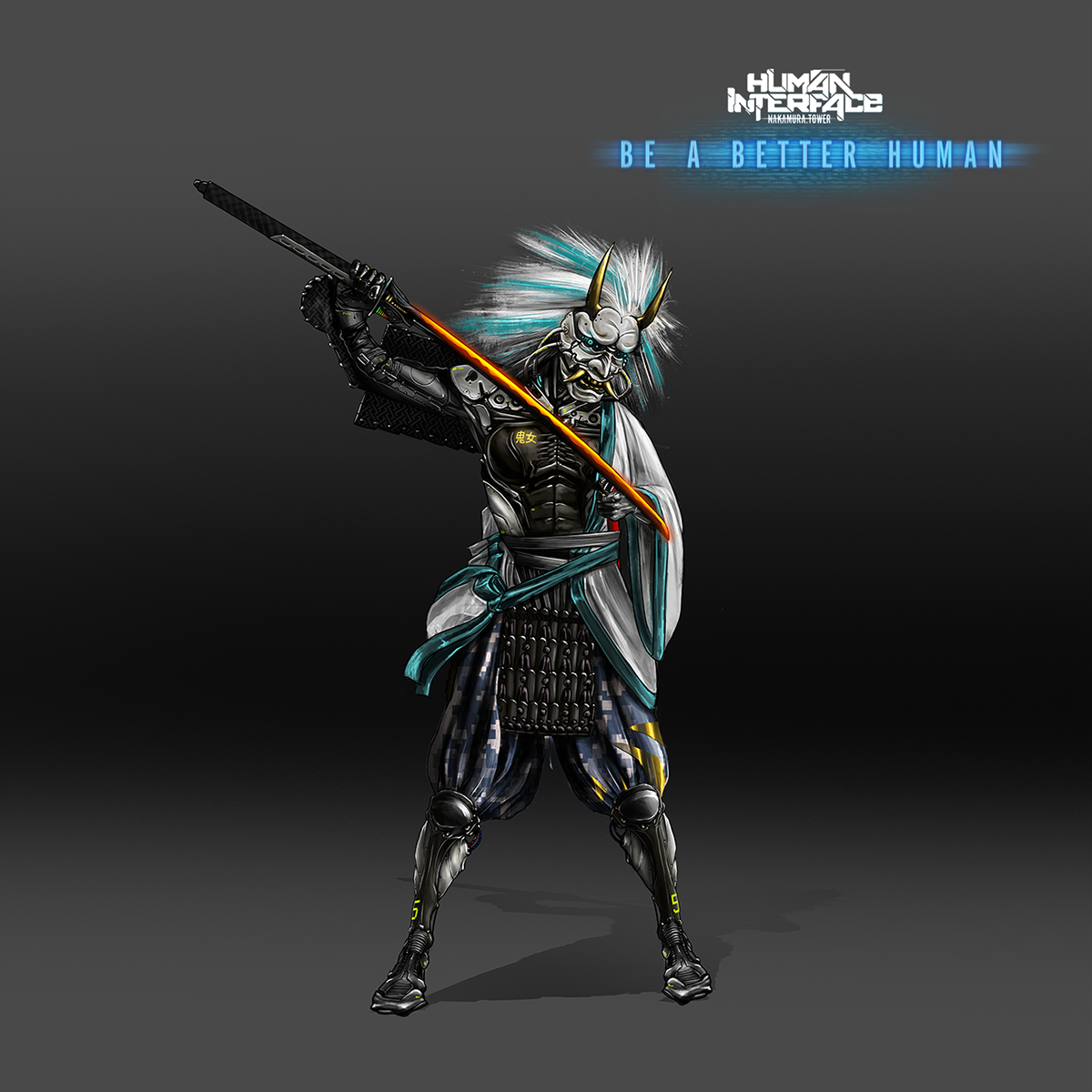 Cyberpunk concept art characters Cyborg Game Art punk samurai mercenary board game