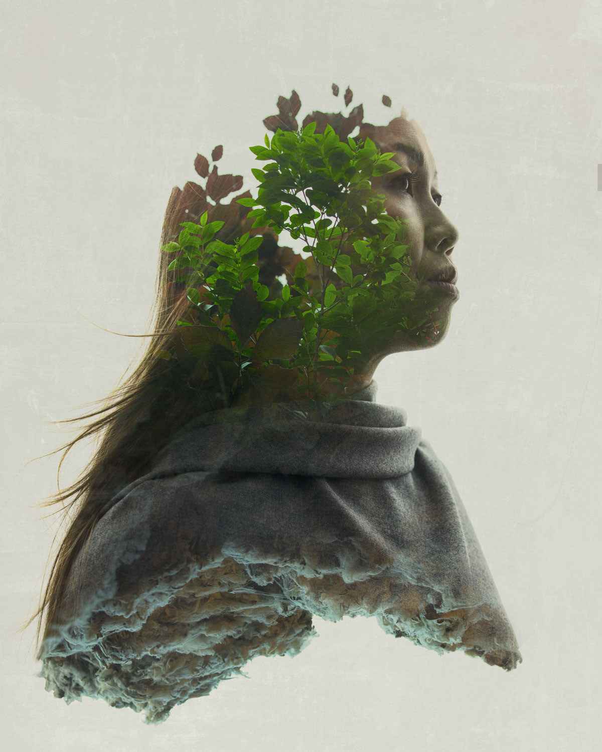 Advertising Campaign multiple exposure double exposure Italy wool fabric Sustainability Christoffer Relander Hasselblad photoshop