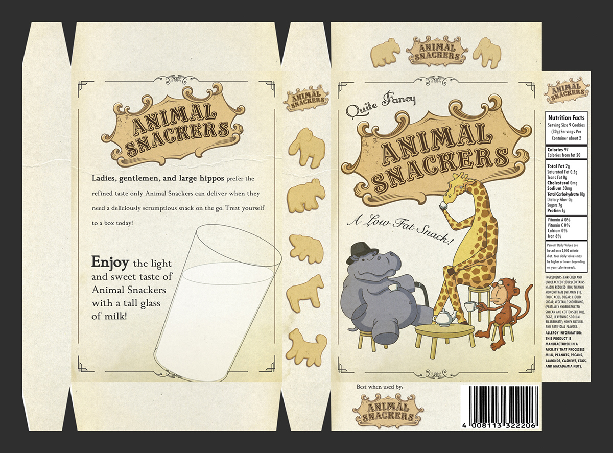 Animal Crackers package design  animals