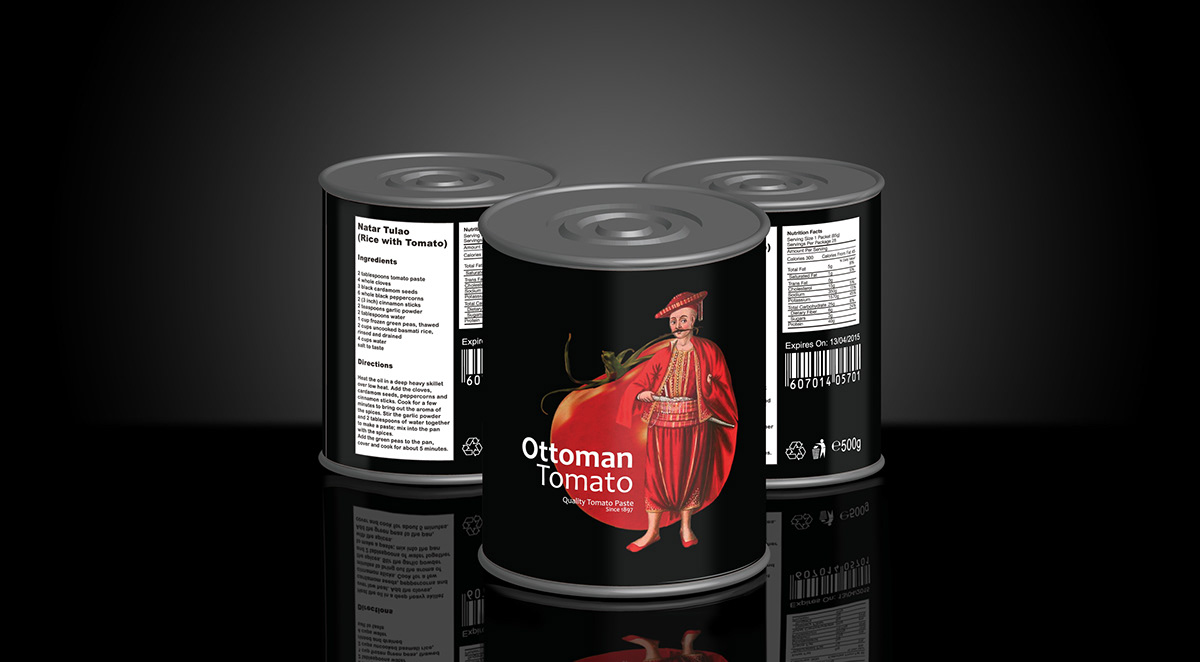 Packaging Tomato paste red black graphic design  Tomato Paste ottoman Ottoman Tomato