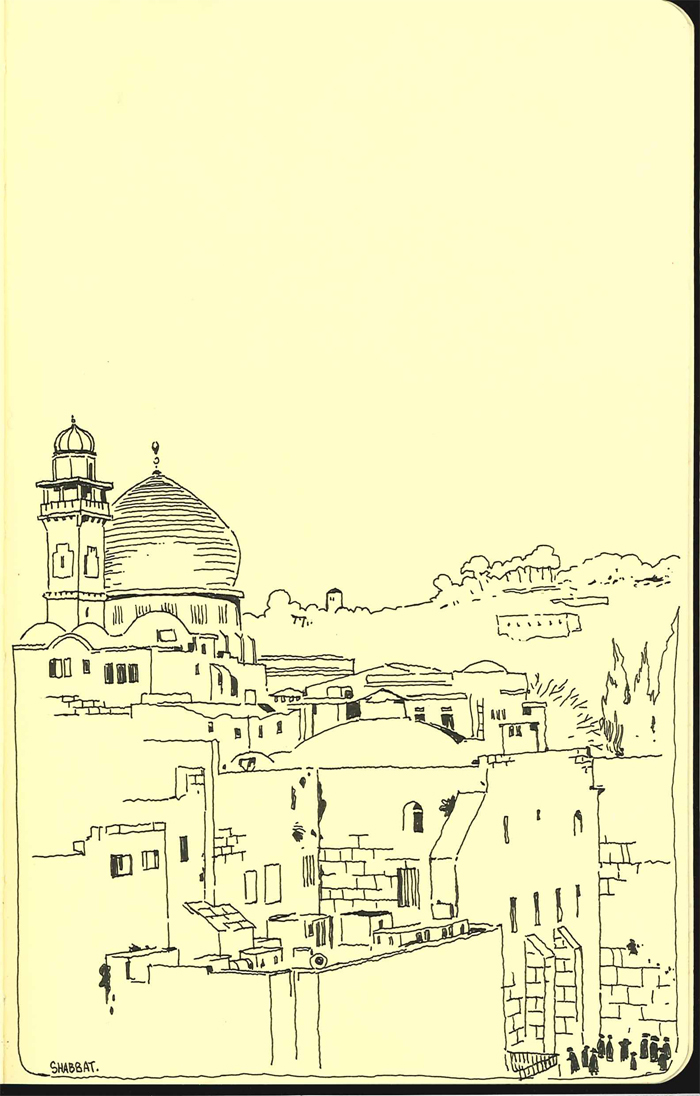 israel palestine telaviv  jerusalem jewish arabs sketchbook line Rotring