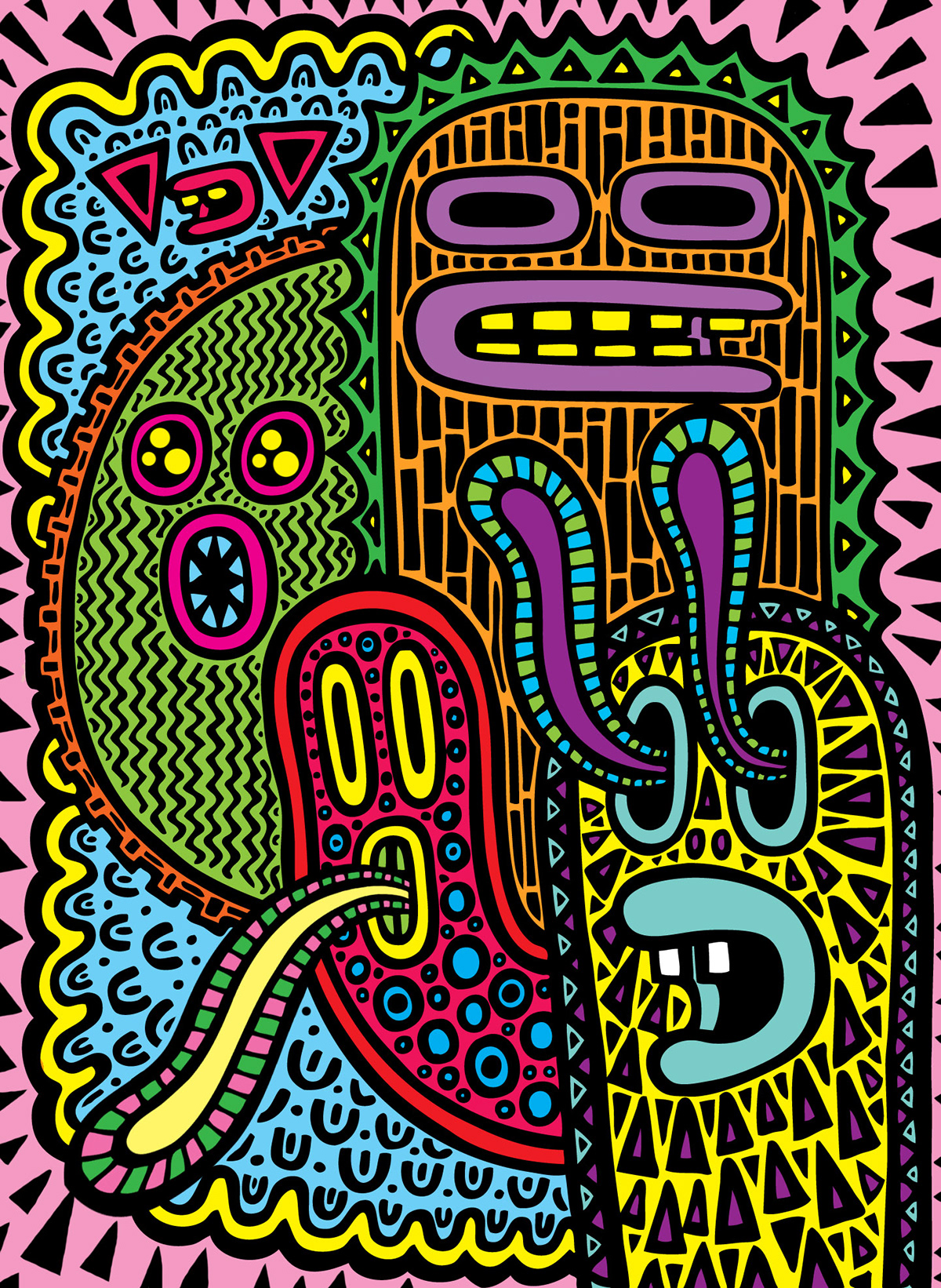 graphic pattern bright surreal editorial magazine Street  art vibrant bold primary colours childrens Fun