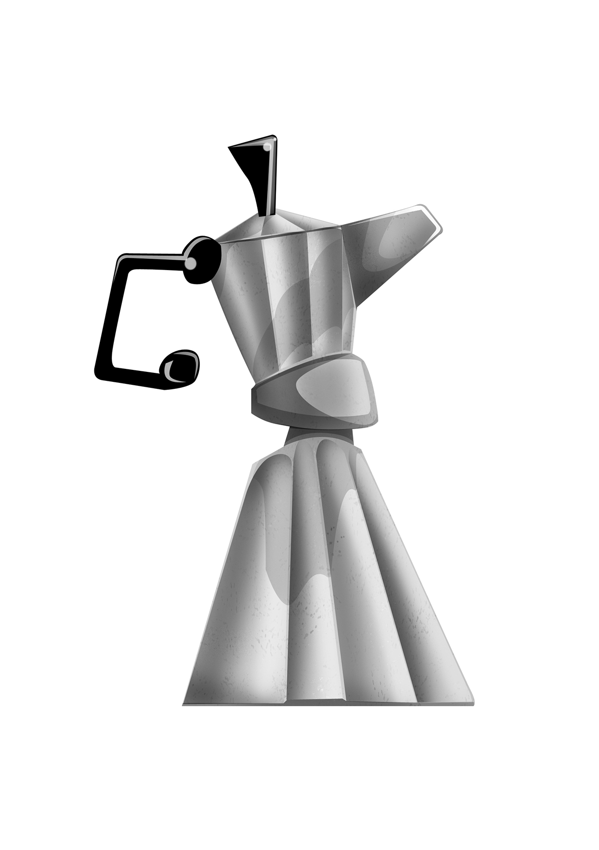 Coffee Drawing  moka concept caricature   3D 3d print digital sketch design concept design