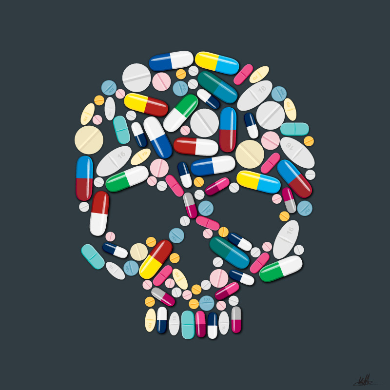 skull medicine pills death ill sick  doctor