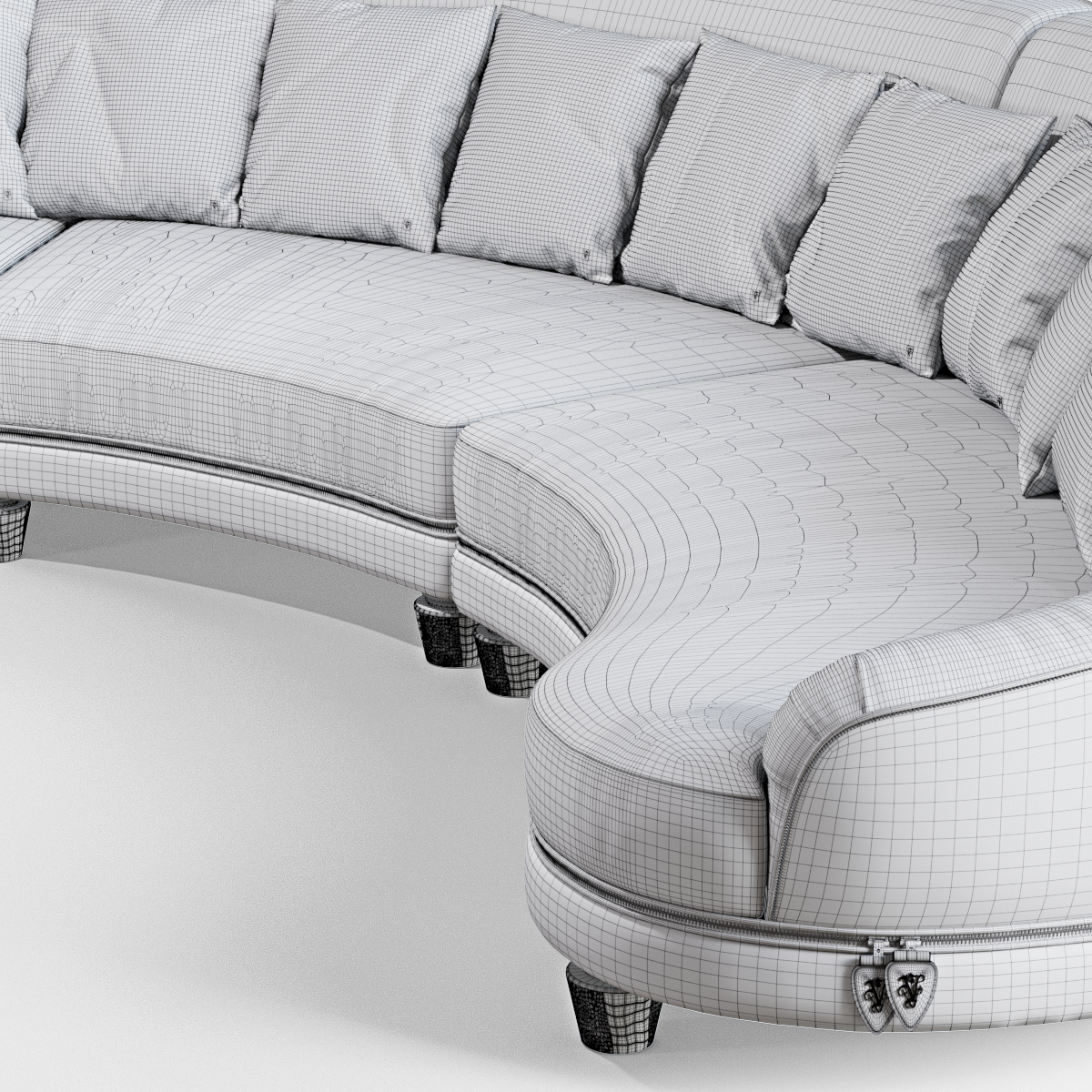 3D CG interior designer Render visualization Visionnaire chatam gold luxury