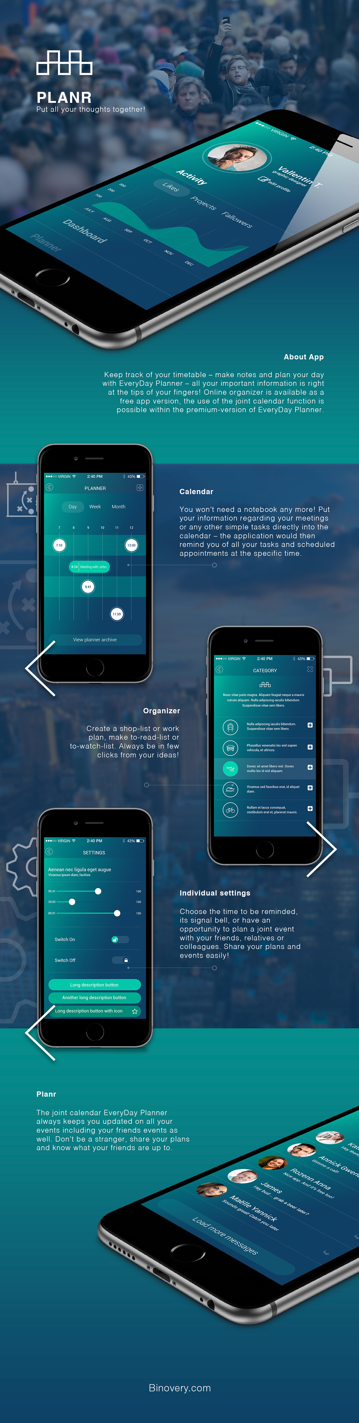 ios android app planer UA UX Design Mobile app