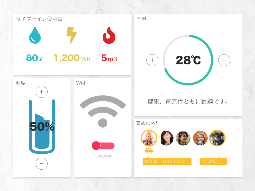 xD home 日本語 UI ux switch dashboard SP tablet