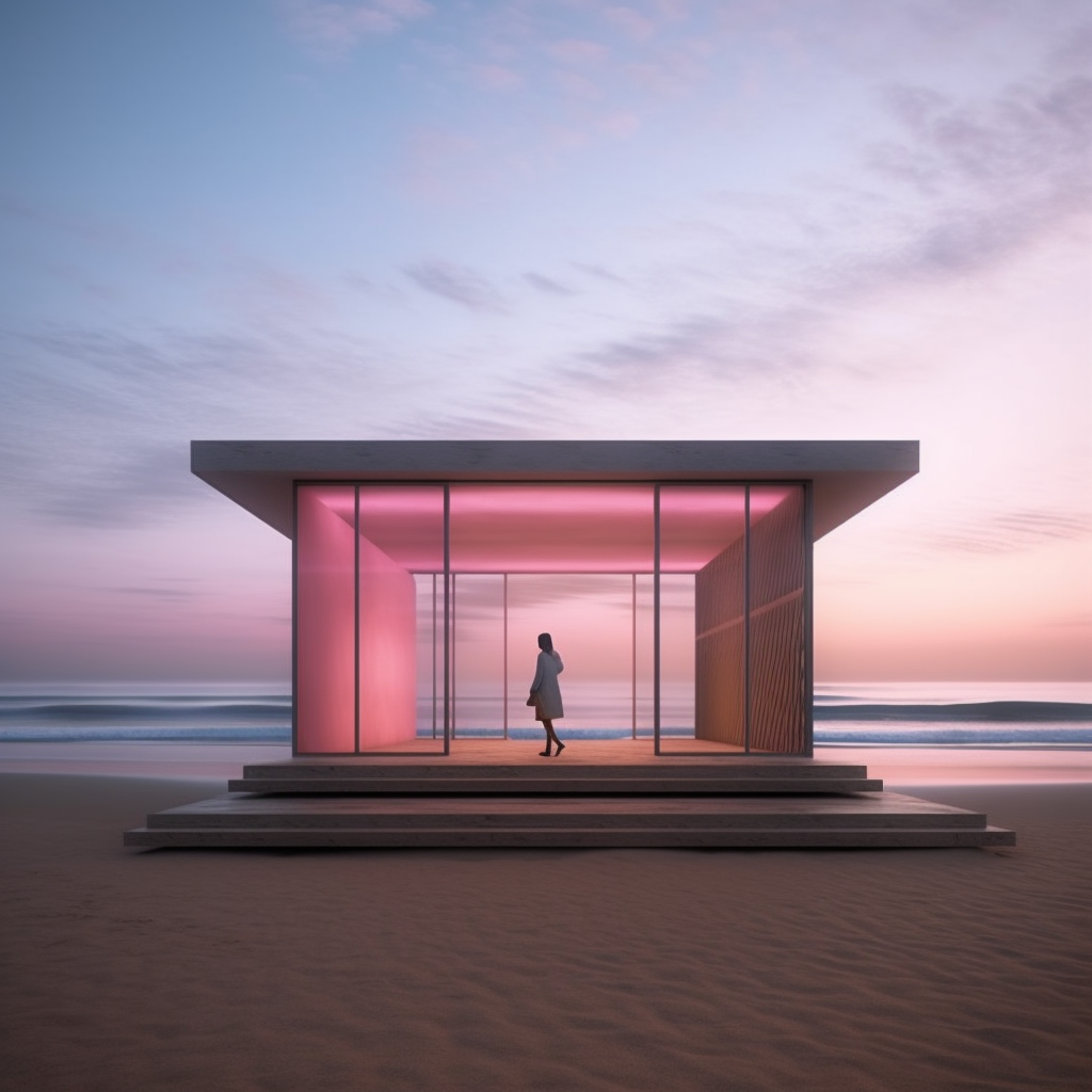 architecture contemporary beach archviz visualization Render vray