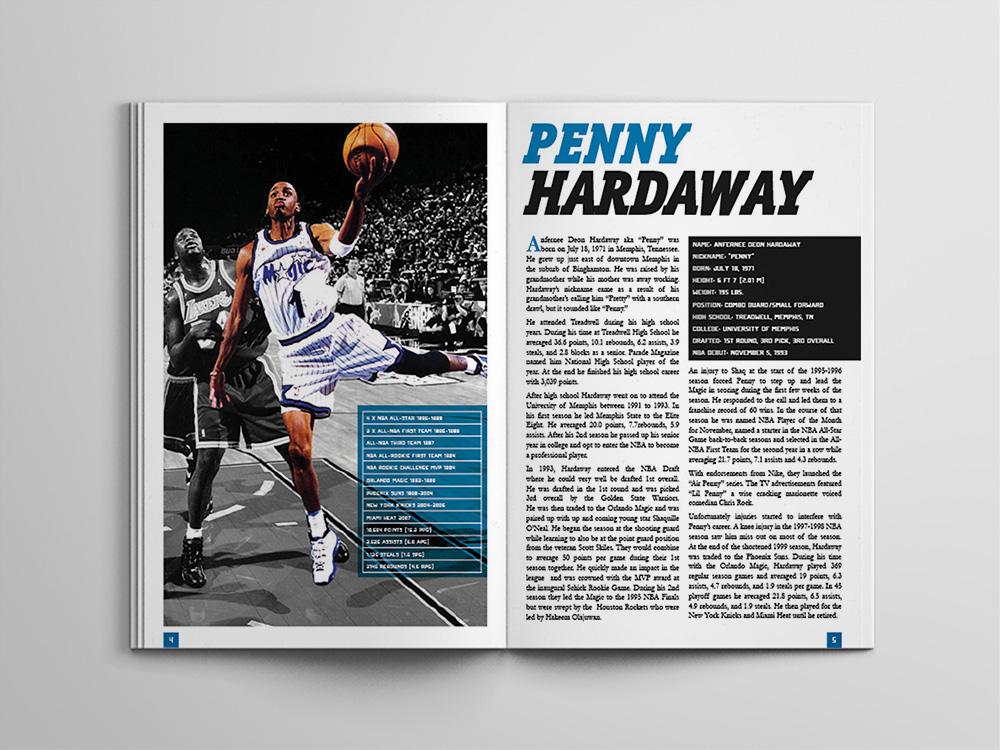 Penny Hardaway  anfernee a5 magazine Zine  Nike penny cent NBA basketball editorial print culture publication Orlando Magic
