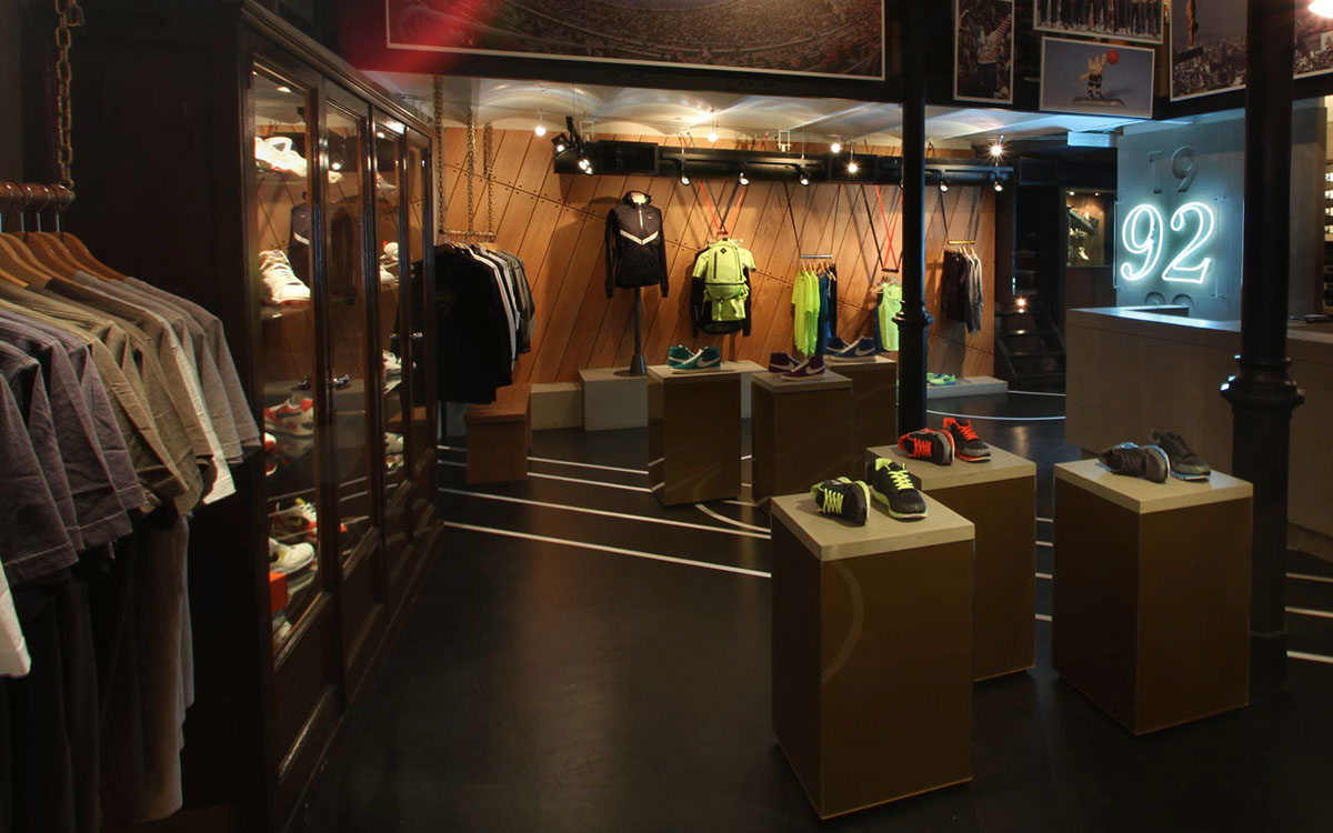design interiors olympic barcelona Production campaign Nike pop up Popup store shop Retail commercial