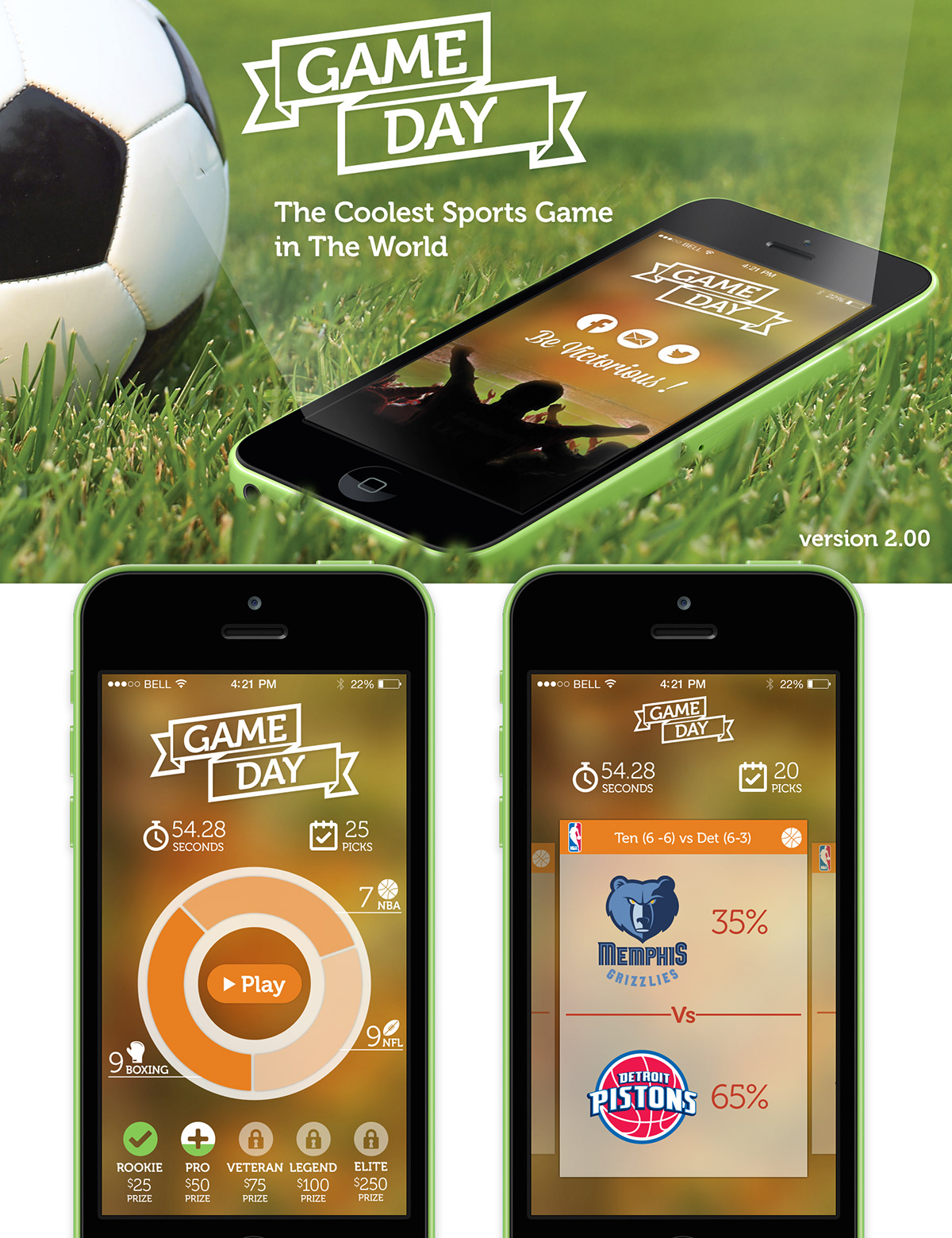 Game Day iphone app application UI ux sports score