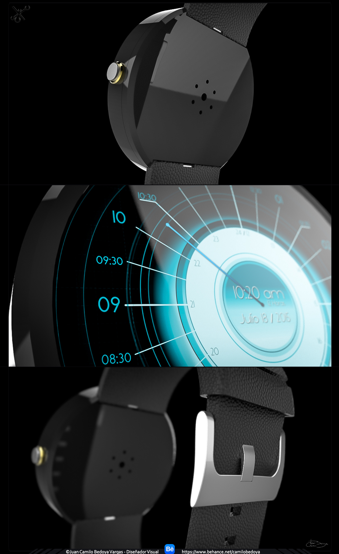 3D reloj clock watch Render moto360 motorola keyshot