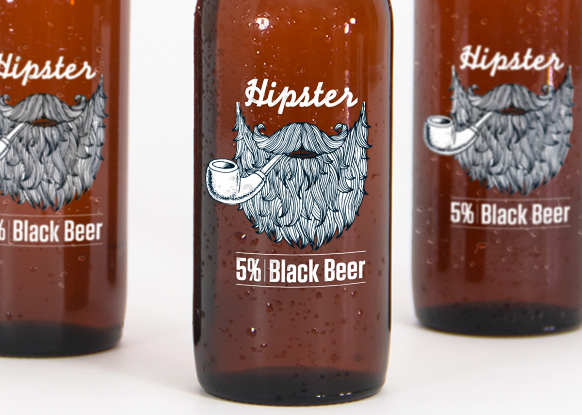 bear Hipster packages design alcohol Black Bear beard