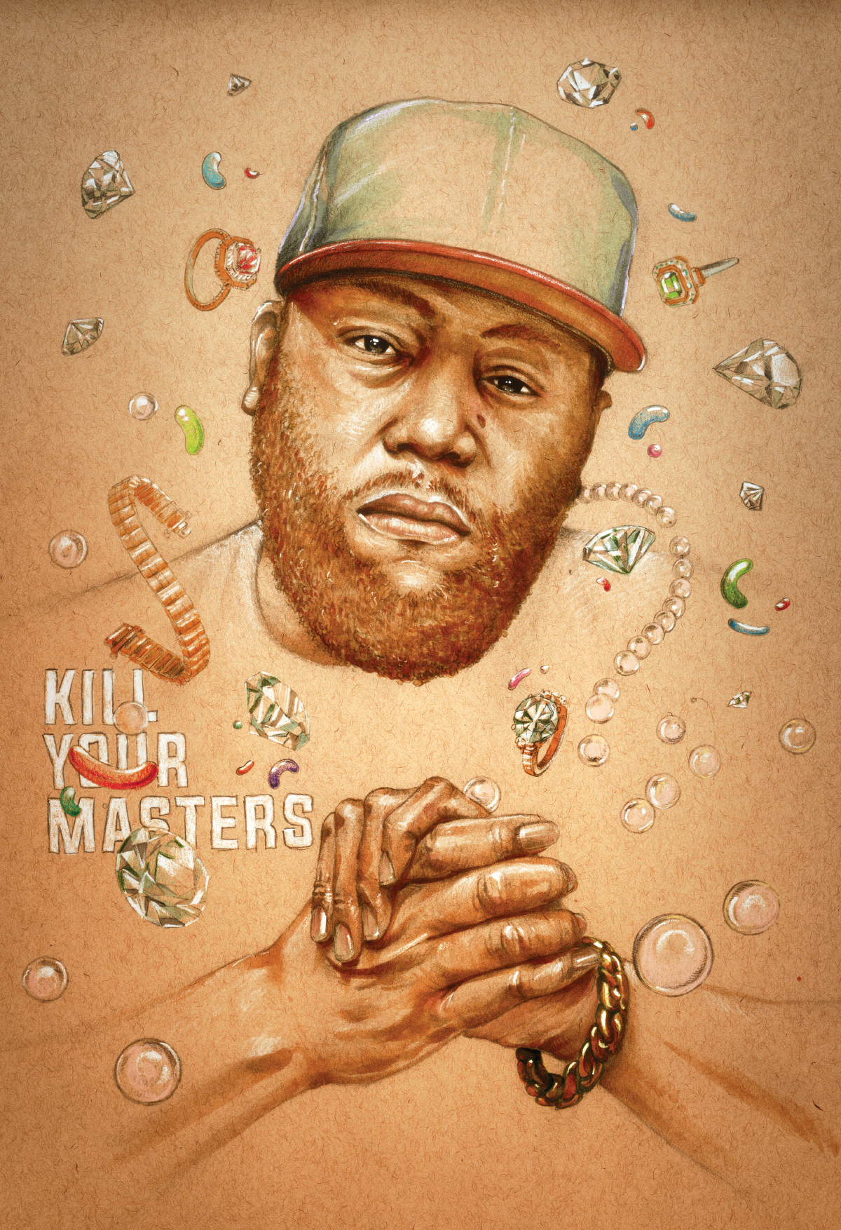 Killer Mike RTJ pencil Drawing  hip-hop ink copic markers