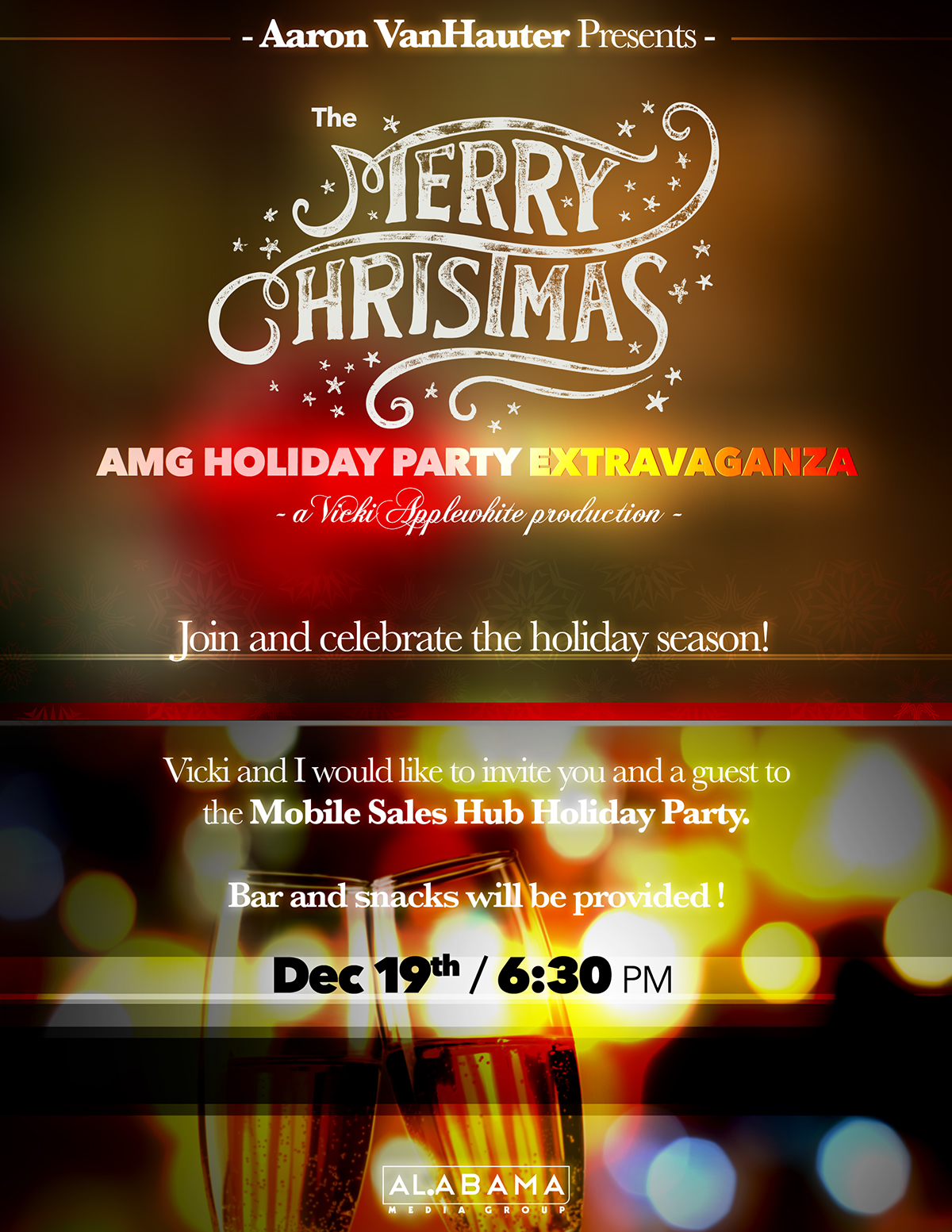 alabama media group christmas card invite Invitation Business Function party invitation design