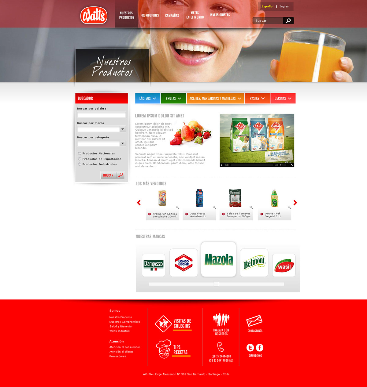 productos lácteos SITIO WEB JUGOS watts WEBSITE JUICE WEBSITE DAIRY PRODUCTS