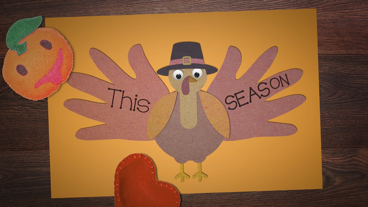 SHOP.COM   thanksgiving home Morgan Schultz cut paper stop motion craft Turkey