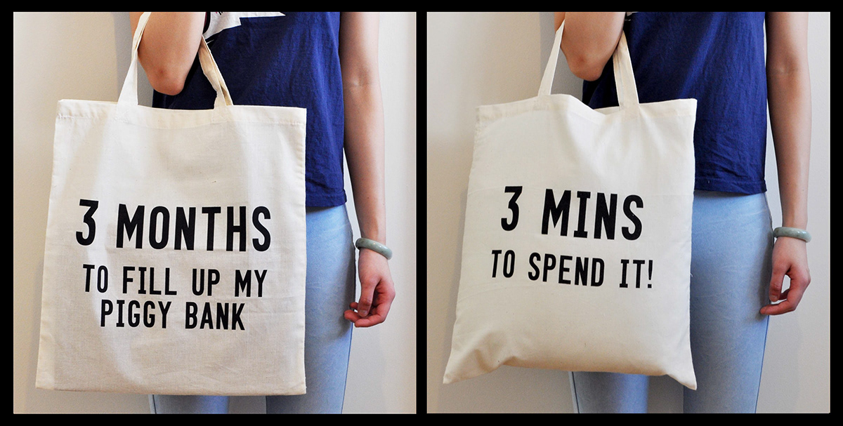 Emotinal bags canvas before after Shopping