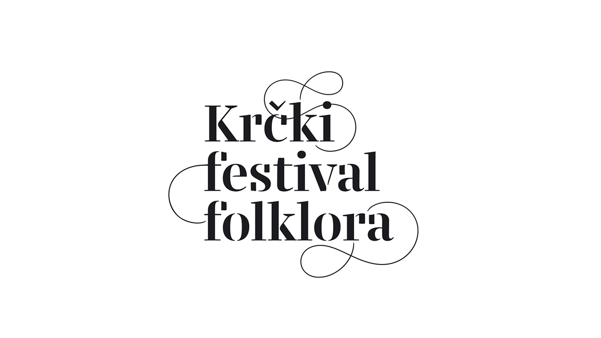 Folklore folklor krk tradition heritage dress Colourful  festival poster Invitation typographic Swashes DANCE   Croatia