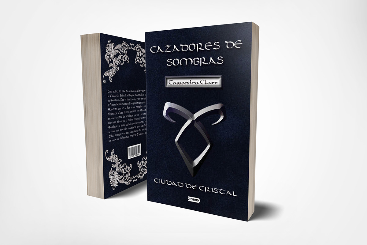 afiche book Cassandra Clare cazadores de sombras city of glass Ciudad de cristal design libro redesign book cover The Mortal Instruments