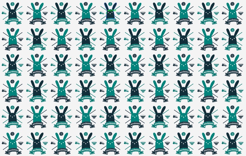 logo bunny typo handmade blue business card pattern button Hipster