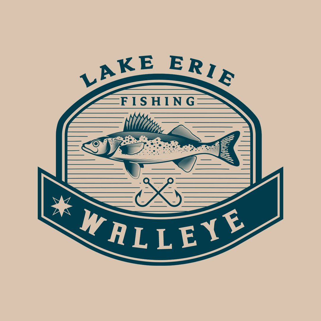 graphic Logo Design adobe illustrator Brand Design vector Badge design lakeerie walleye fishing