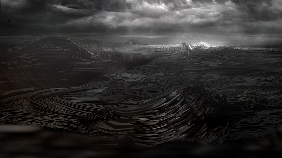 Black Sails ship pirate concept art stormy sea 3D c4d