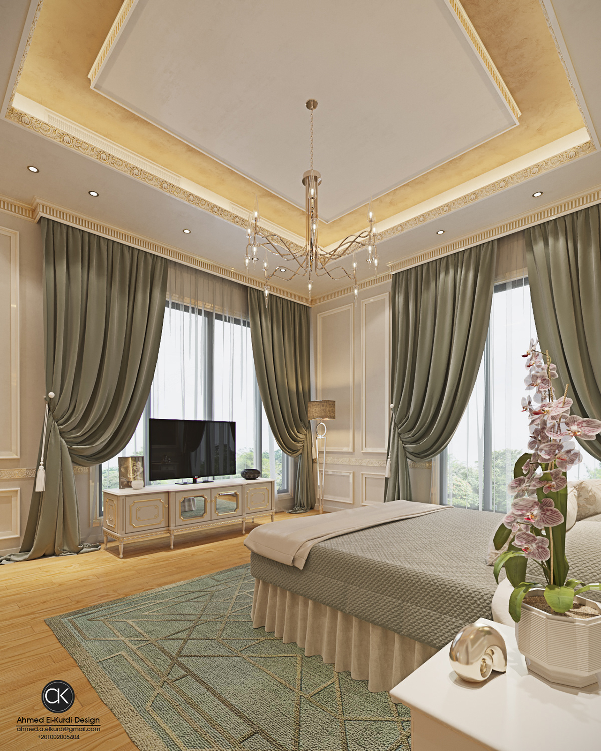 bedroom luxury cozy Classic neoclassic new classic home decor UAE Villa