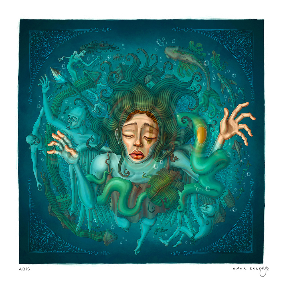 Abyss artwork Digital Art  digital painting Drawing  fish ILLUSTRATION  Ocean Procreate underwater