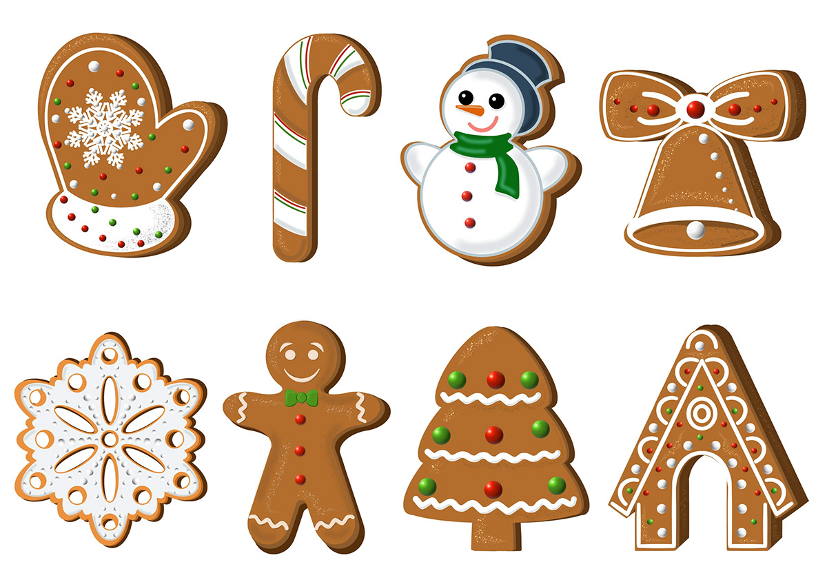 bakery products cookie decorative dessert festive gift Gingerbread set