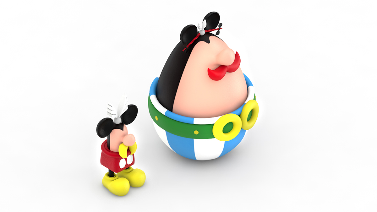 Asterix obelix mickey mouse toy ALAVI BROS amir alavi Reza Alavi collectible moshama designer limited comic Europe usa