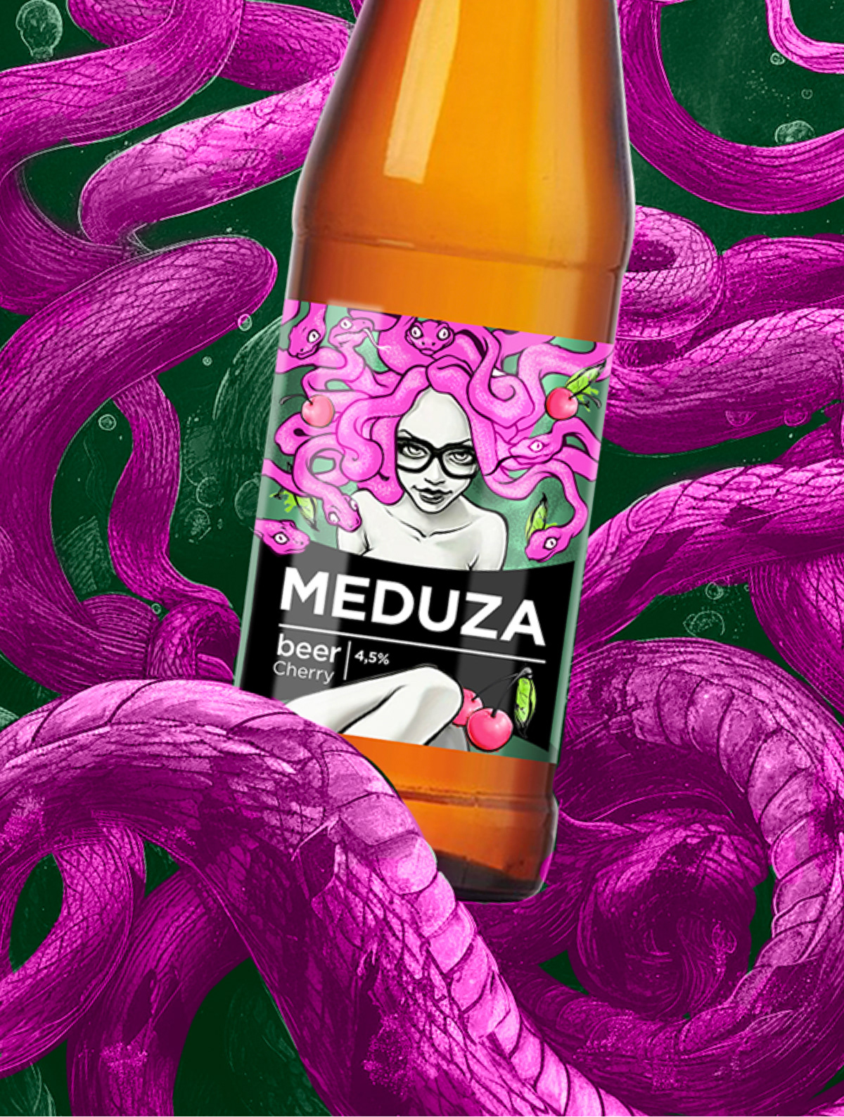 beer medusa ILLUSTRATION  Graphic Designer branding  packaging design Logo Design Social media post Advertising  marketing  