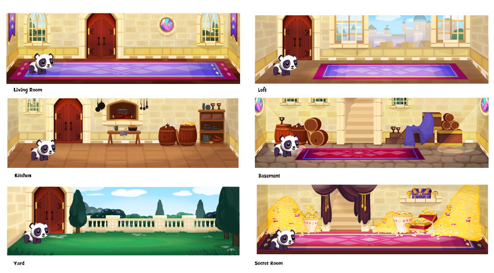 cute backgrounds Videogames art houses enviornments vector art kids animals amandamullins