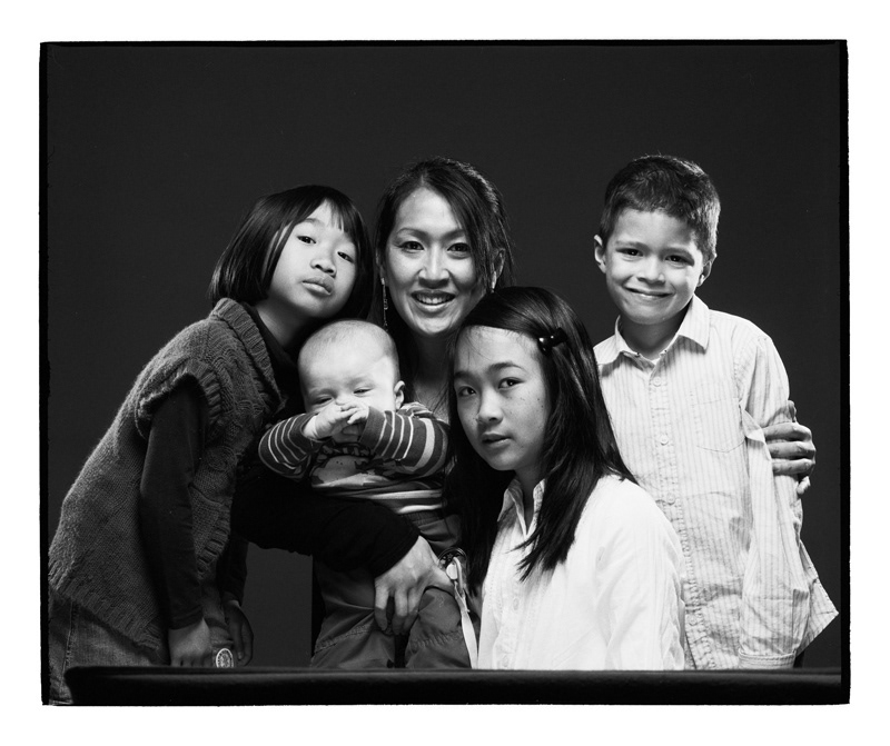 120mm portrait bw vietnamese family frame