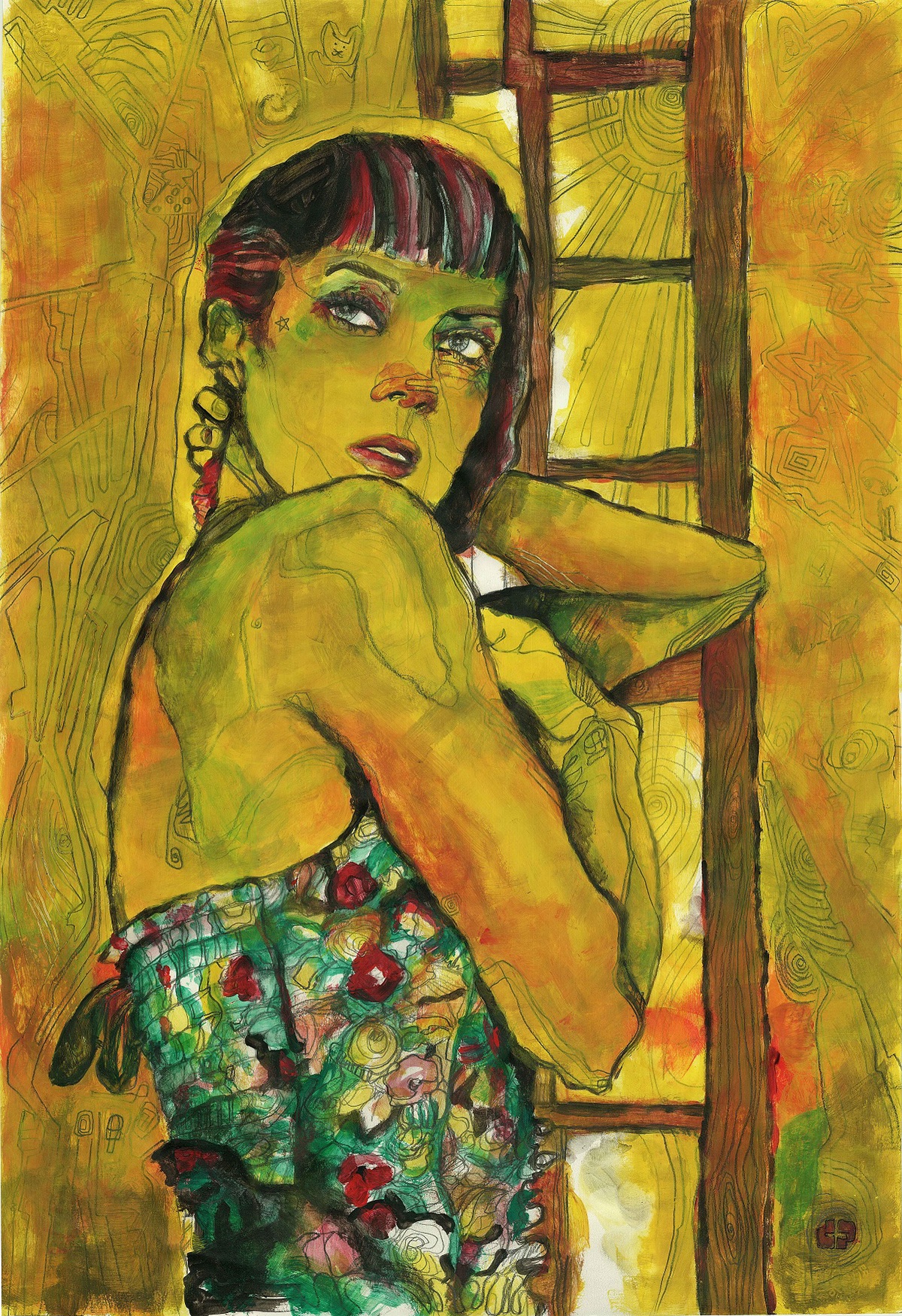 Yellow Pages yellow tempera painting   art PJ Harvey Embrace