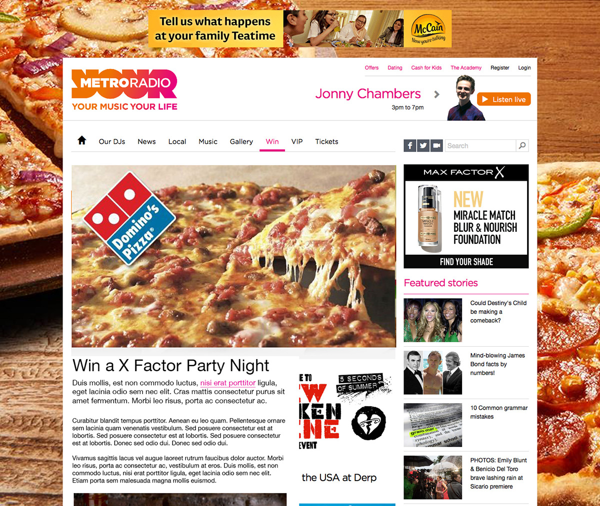 Adobe Portfolio dominos pizza dominos Pizza x factor METRO RADIO 