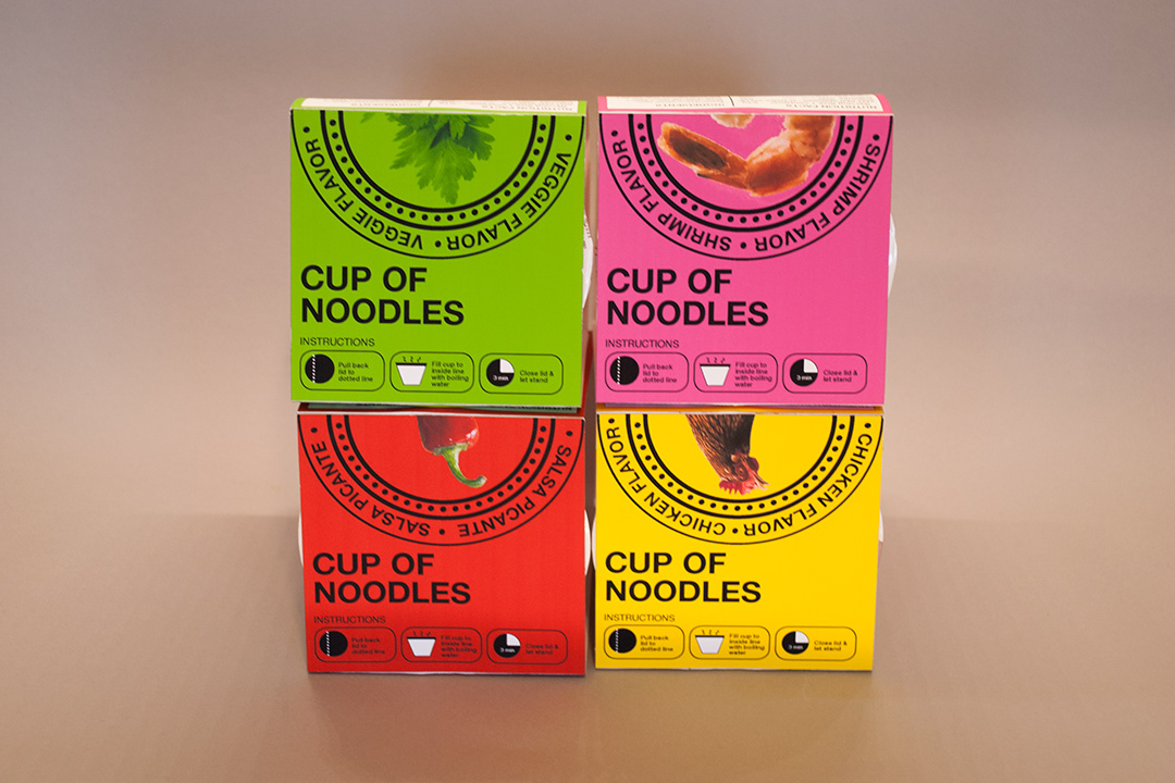 print design type Cup of Noodles box redesign Food 