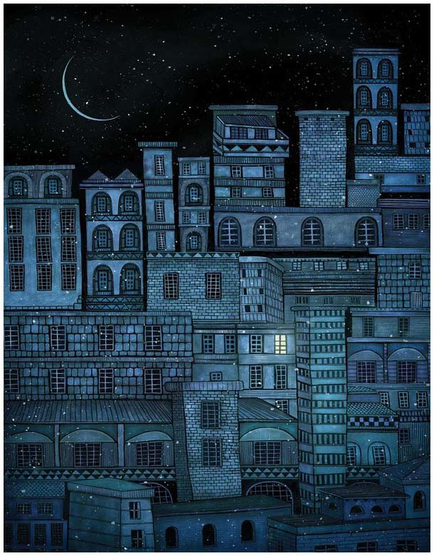 night cityscape stars