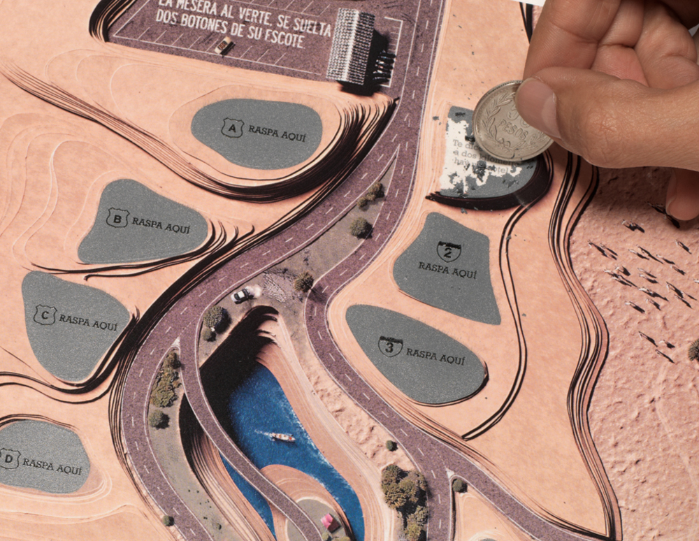 Harley Davidson handmade Hand crafts paper Julian Franky Rodrigo Tarquino Two Stories Rodrigo Tarquino Cannes lake collage hand made scratch and lose helmets desert terrain hostile paths highway harlists detail behind the scenes