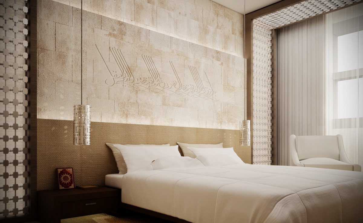 bedroom hotel islamic art design Interior creative concept dubai interior design 