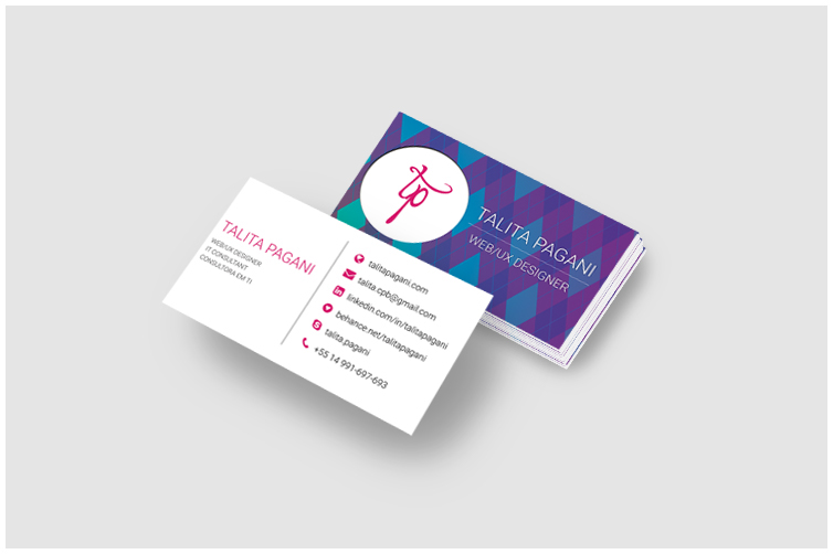 business card ux designer card web designer card minimalist print printery purple pink branding  personal branding