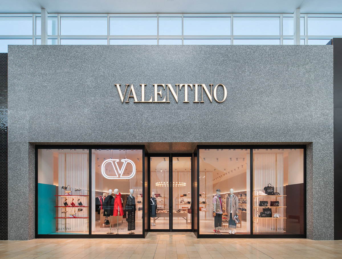 valentino yorkdale luxury Interior Retail mall Toronto Canada