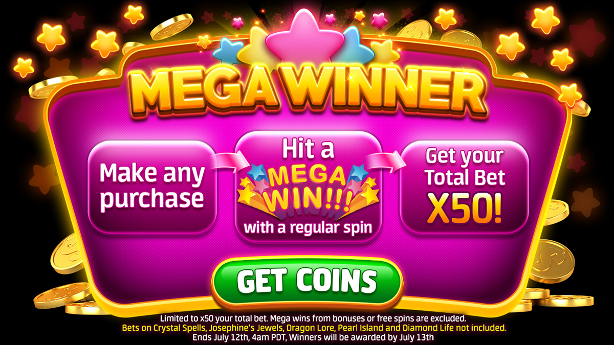 Games Slots casino logo coins win winner mega stars