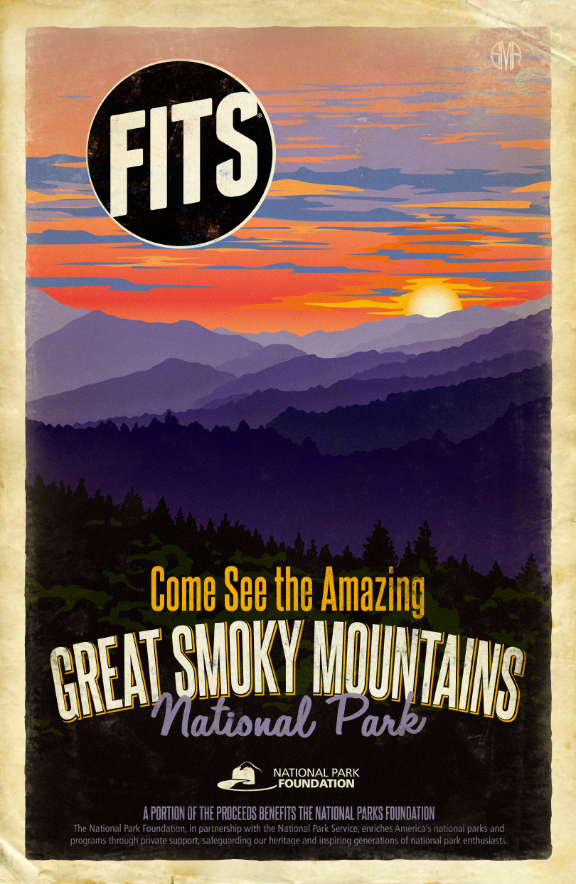 Retro Travel wpa Illustrator National Park Smoky Mountains Distress Park kick ass