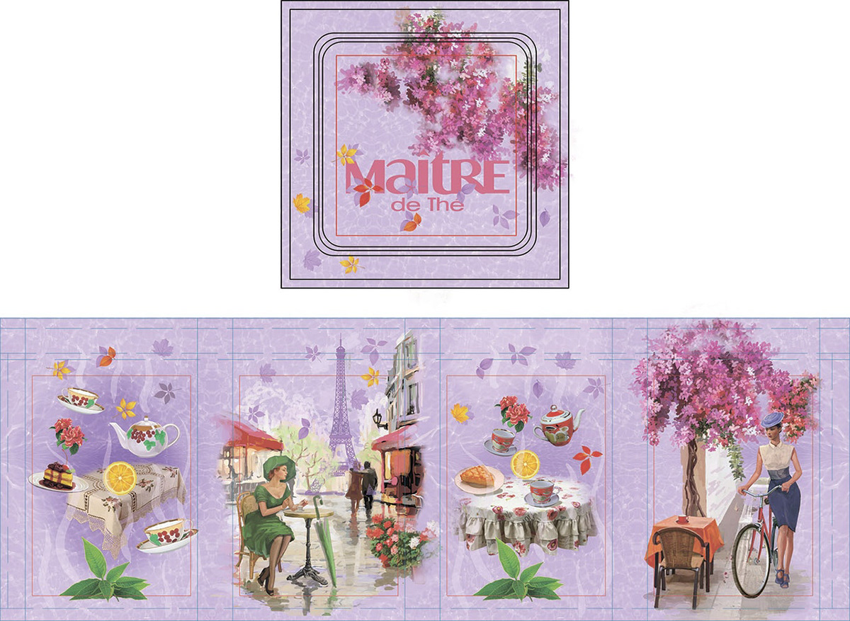 ILLUSTRATION  spring Holiday wrapping girl sophistication rain Flowers cyclist tea party